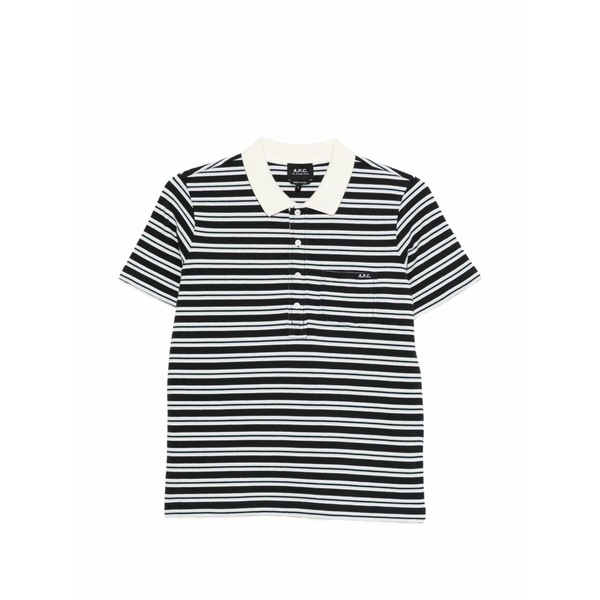 アーペーセー レディース スポーツシャツ トップス Striped pocket polo Blue