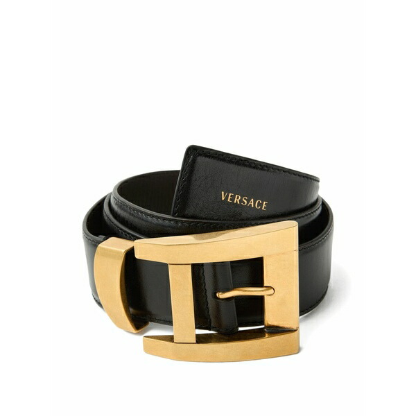 ヴェルサーチ メンズ 三尺帯 付属物 Leather belt 4 珊 Black