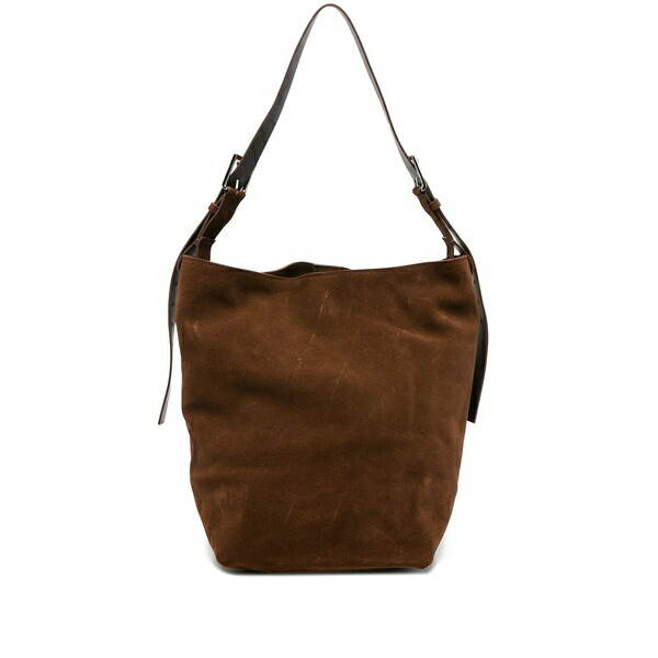 パロッシュ レディース ショルダーバッグ 御徒面子 Buckle-fastening suede shoulder bag Brown