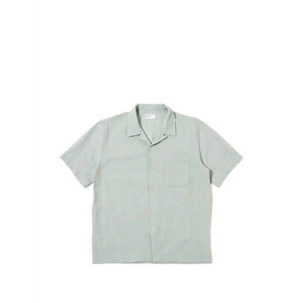ユニバーサルワークス メンズ シャツ トップス Chest-pocket textured shirt Green|asty