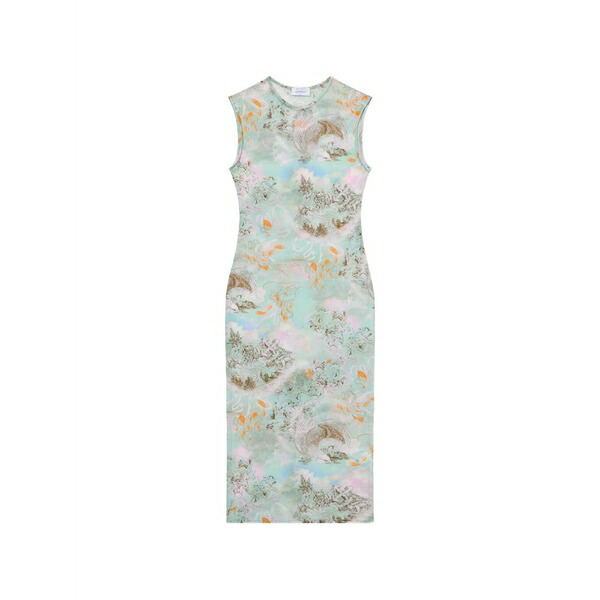 オフホワイト レディース ワンピース トップス Storytelling printed dress Green|asty