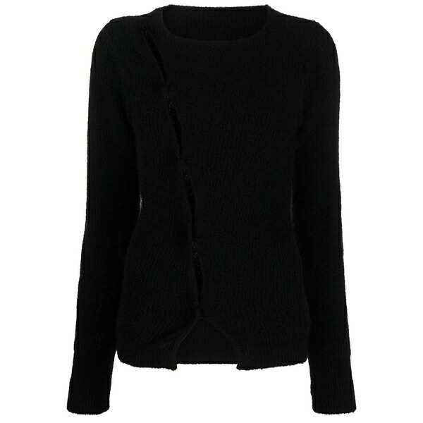 ジャクエムス レディース ジレー アウター La maille pau asymmetric cardigan Black