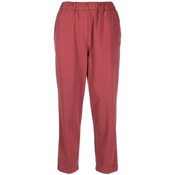 アリジ レディース 心地好いズボン下 ボトムス Straight-leg cotton trousers Red