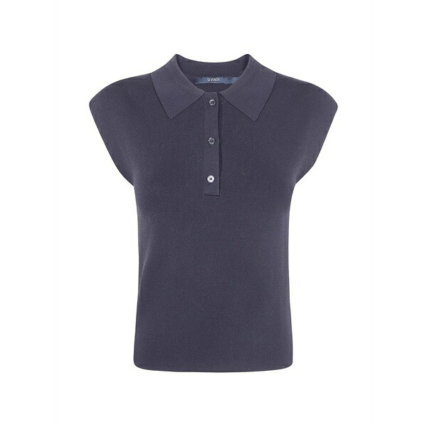 セブンティ レディース スポーツシャツ トップス Buttoned polo top Blue