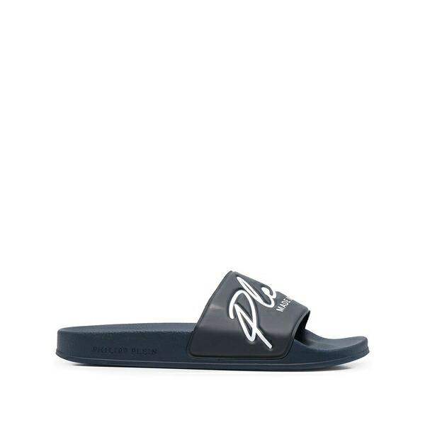 フィリップ飾り気のない メンズ サンダル シューズ Embossed logo slides Blue