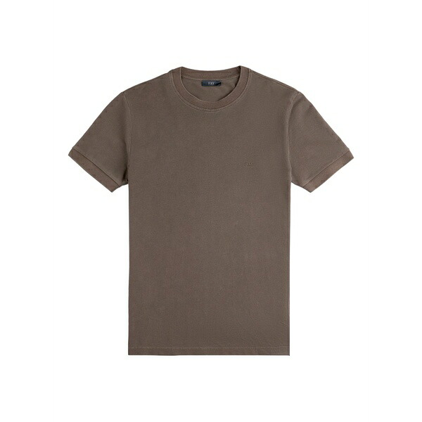フェイ メンズ プルオーバー トップス Piquet crewneck t-shirt Brown