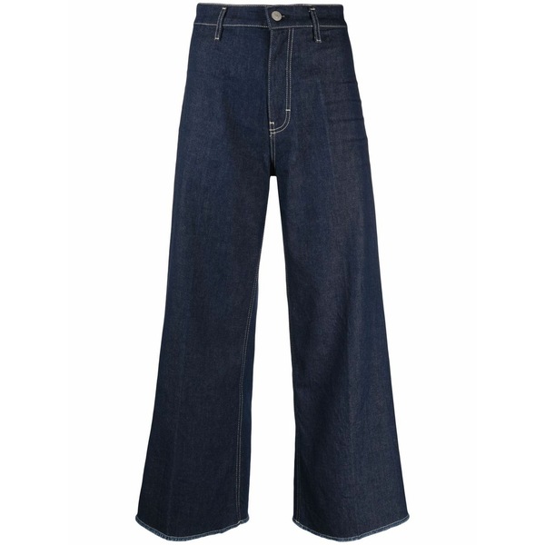 ハイクール レディース デニムパンツ ボトムス High-waisted wide-leg jeans  Blue