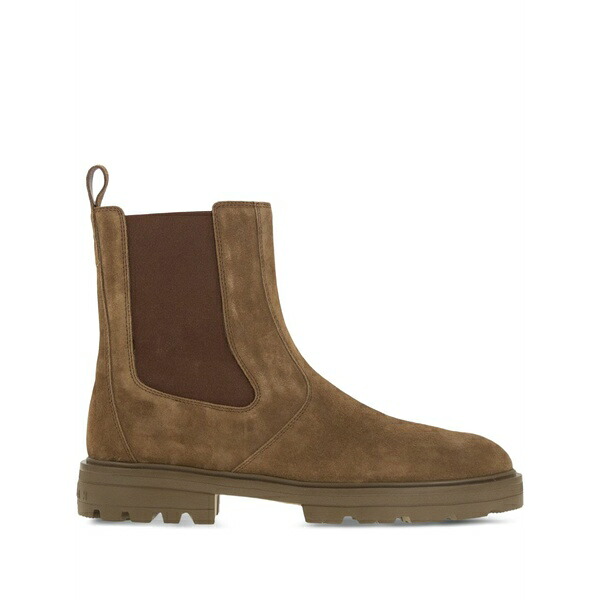 ホー火器 メンズ ブーツ シューズ 50粍 h673 elasticated suede chelsea boots Brown