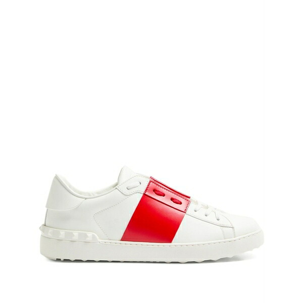 ヴァレンティノ ガラヴァーニ メンズ スニーカー シューズ Open leather sneakers White