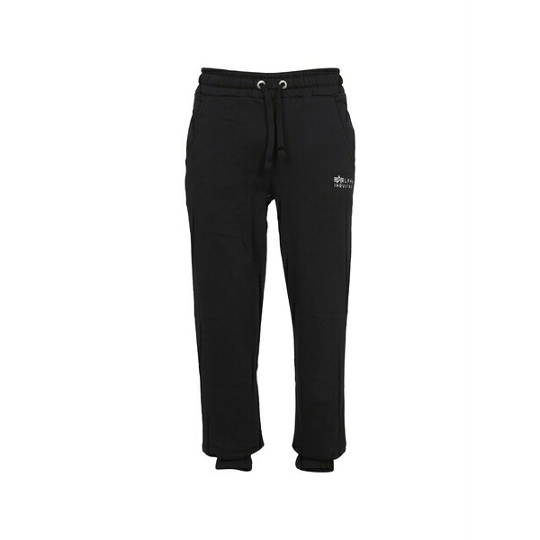 アルファインダストリーズ メンズ カジュアルパンツ ボトムス Logo-embroidered track pants Black｜asty