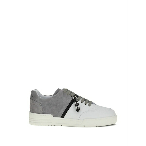 モスキーノ メンズ スニーカー シューズ Zip-detail sneakers White