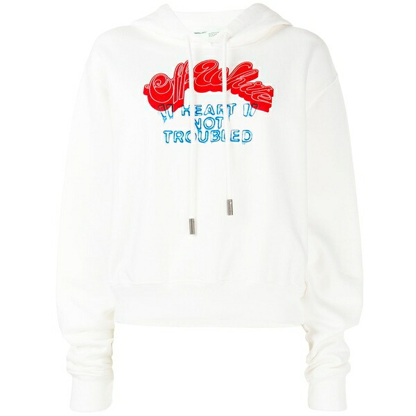 象牙色 レディース パーカー・スウェットシャツ アウター Heart not troub hoodie White