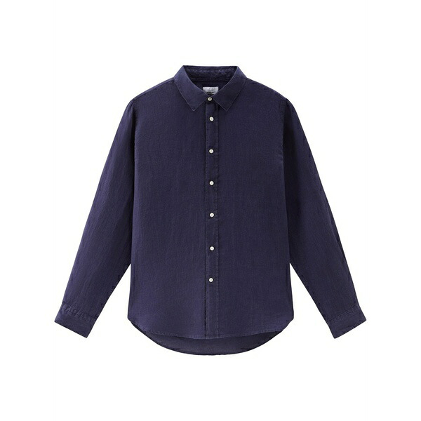 ウール リッチ メンズ シャツ トップス Point-collar linen shirt Blue