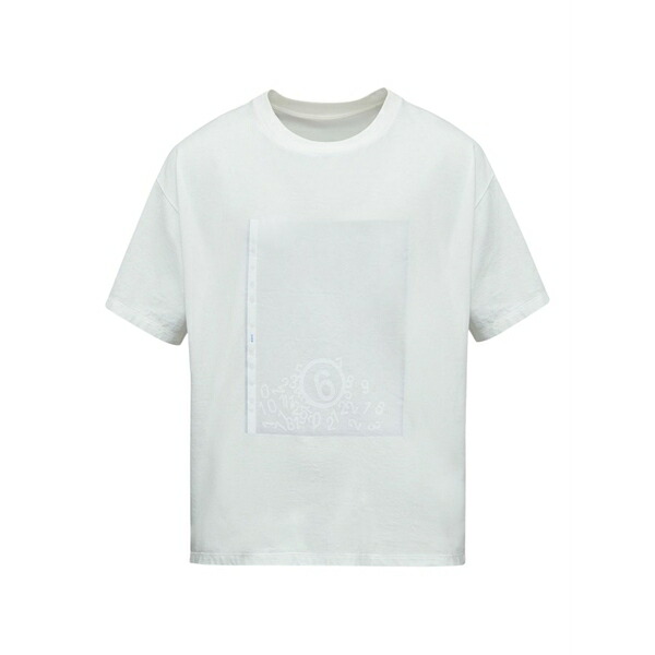 マルタンマルジェラ メンズ プルオーバー トップス Graphic-panelled t-shirt White