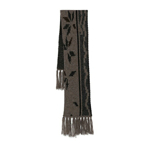 マリアーノ メンズ えり巻き・袈裟・えり巻き 付属物 Floral-pattern fringed scarf Brown