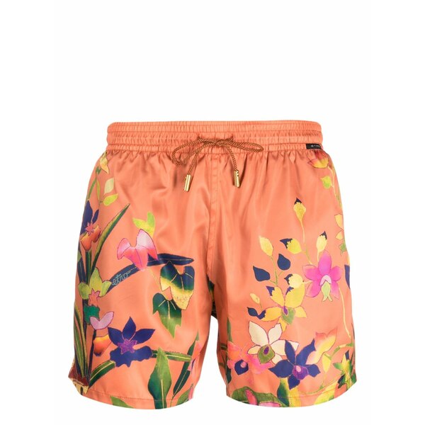 エトロ メンズ カジュアルパンツ ボトムス Floral-print swim shorts Orange|asty