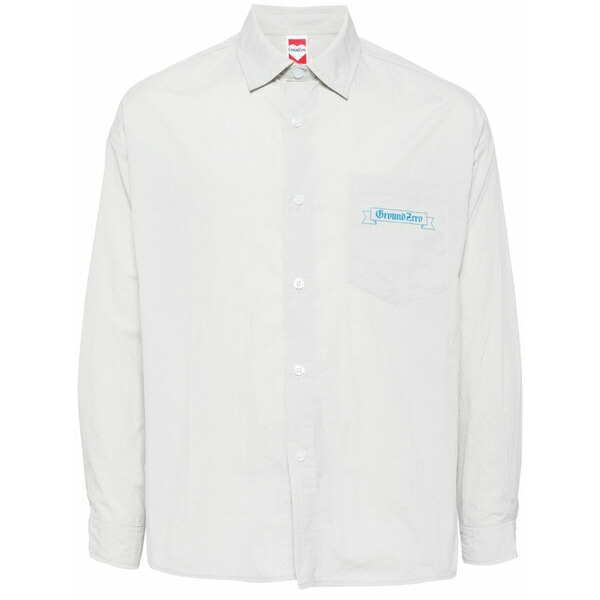 グラウンド ゼロ メンズ シャツ トップス Gothic logo-print shirt Grey