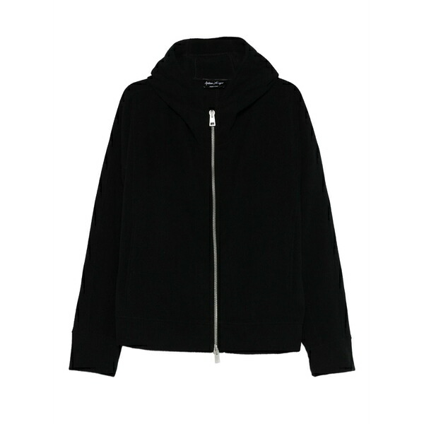 アンドレア ヤコブ メンズ パーカー・スウェットシャツ アウター Zip-up hoodie Black｜asty