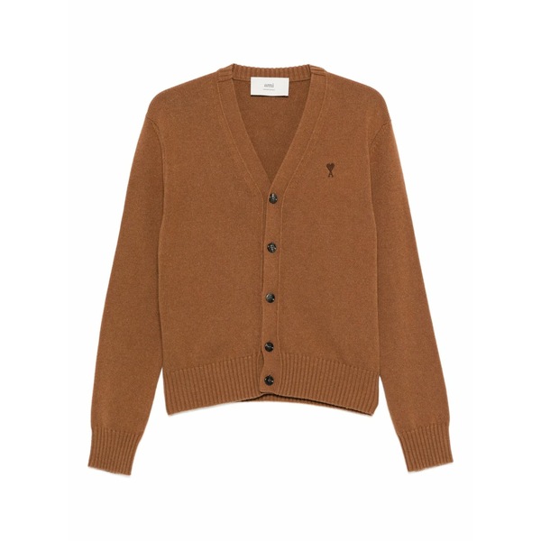 意中の女 メンズ ジレー アウター V-neck button cardigan Brown