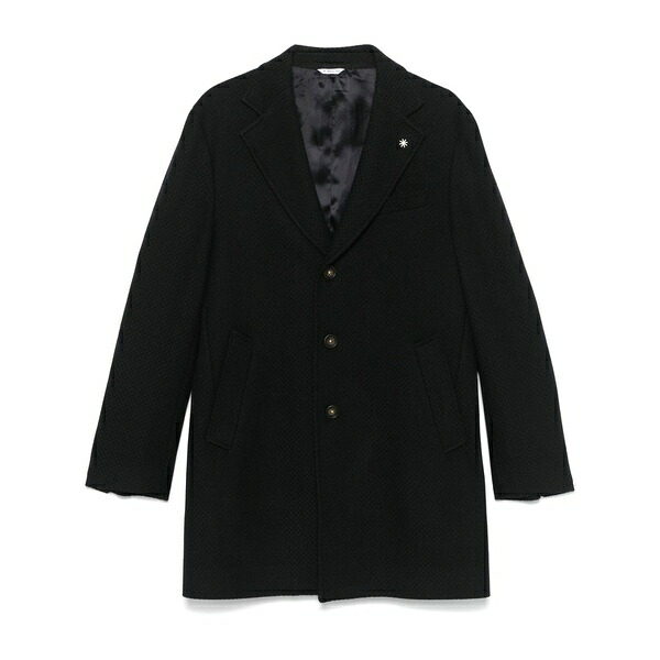 マニュエル リッツ メンズ コート アウター Geometric-pattern coat Blue｜asty