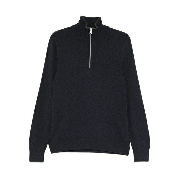 マルコポーロ メンズ 編み物\u0026プルオーバー アウター Zip neck sweater Blue