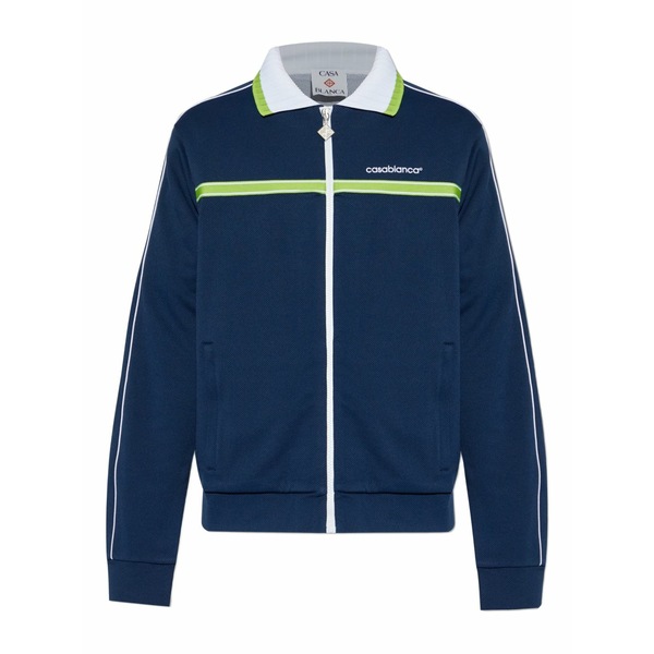 カサブランカ メンズ パーカー・スウェットシャツ アウター Logo-detail sweatshirt Blue｜asty