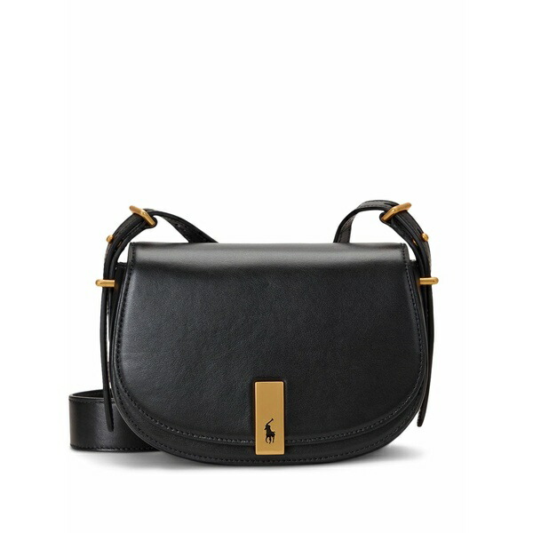ラルフローレン レディース ショルダーバッグ 御徒面子 Mini polo id leather crossbody bag Black