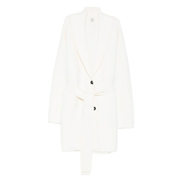 トーテム レディース コート アウター Shawl-lapel belted knitted coat Neutrals｜asty