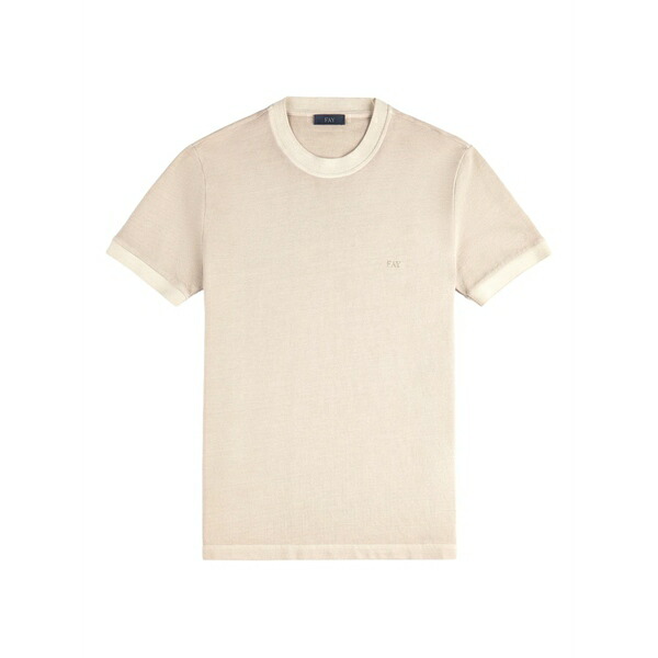 フェイ メンズ プルオーバー トップス Piquet ribbed t-shirt Neutrals