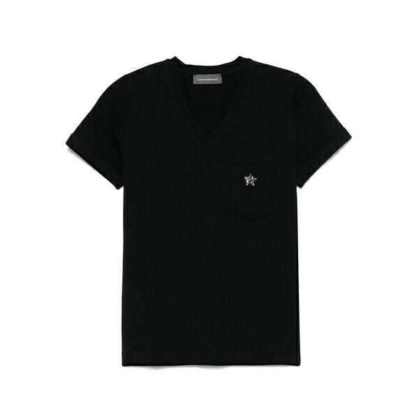 ロレーナアントニアッツィ レディース Tシャツ トップス Star-appliqu茫漏 t-shirt Black｜asty