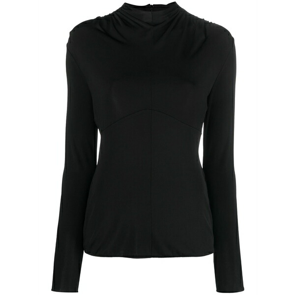 ジル・サンダー レディース シャツ トップス Round-neck long-sleeve top Black｜asty
