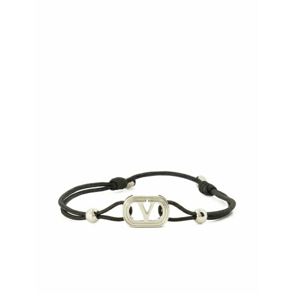 ヴァレンティノ ガラヴァーニ メンズ ブレスレット・バングル・アンクレット 付属物 Vlogo cord bracelet Black
