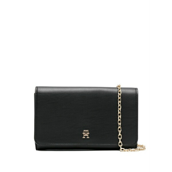 トミー ヒルフィガー レディース クラッチペダル御徒面子 御徒面子 Icon flap clutch bag  Black