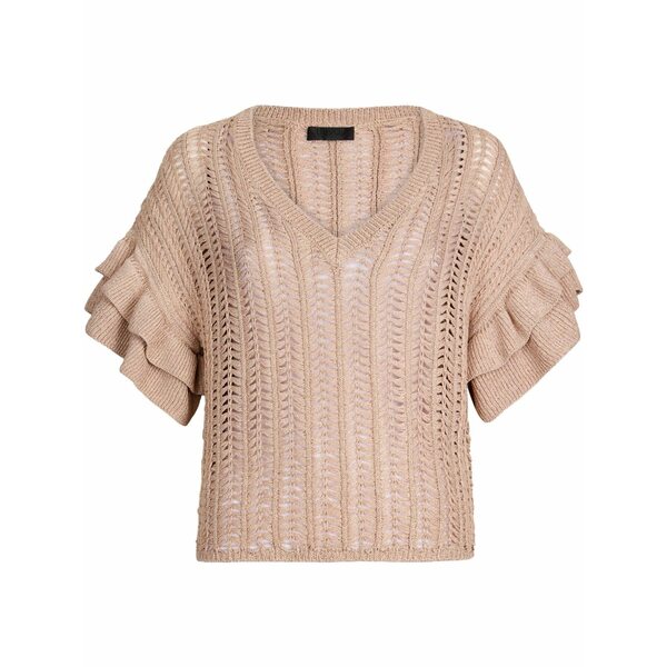 リュージョー レディース プルオーバー トップス Fine-knit t-shirt Neutrals