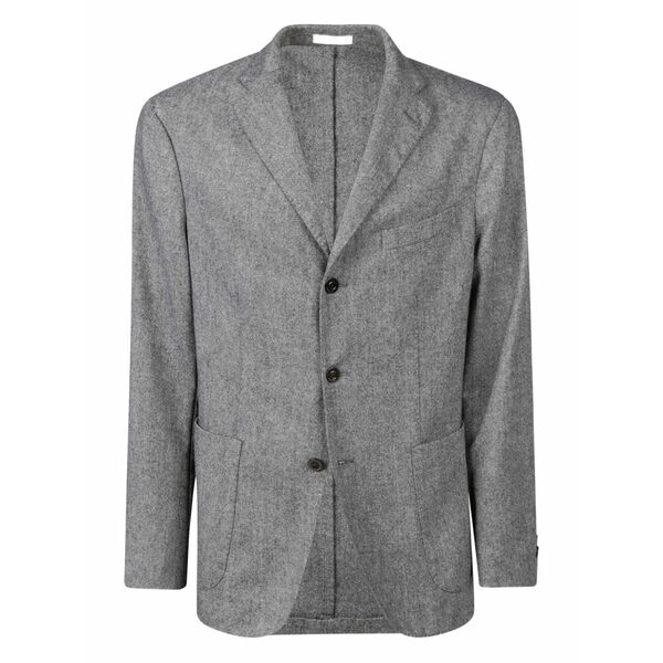 ボリオリ メンズ ジャケット＆ブルゾン アウター Three-button patch-pocket jacket Grey｜asty