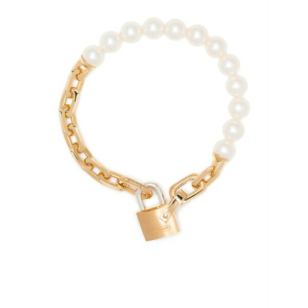 アンブッシュ メンズ ブレスレット・バングル・アンクレット 佩び物 Pearl lock charm bracelet White