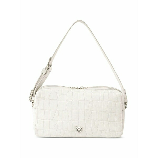 ピンコ レディース ショルダーバッグ バッグ Embossed silver detail shoulder bag White