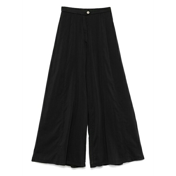フォルテ フォルテ レディース カジュアルパンツ ボトムス Semi-sheer palazzo trousers Black｜asty