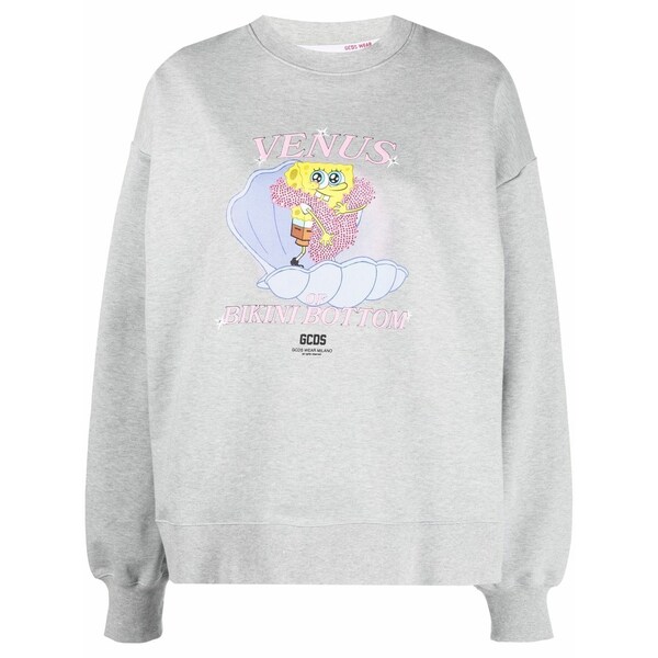 ジーシーディーエス レディース ニット&セーター アウター Sponge bob-print sweatshirt Grey｜asty