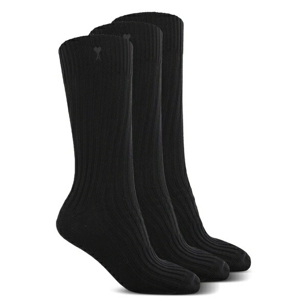 意中の女 レディース ソックス アンダー御召しもの Ribbed logo socks (pack of three) Black