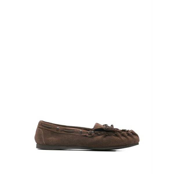 パロッシュ レディース スリッポン・ローファー シューズ Fringed boat shoes Brown