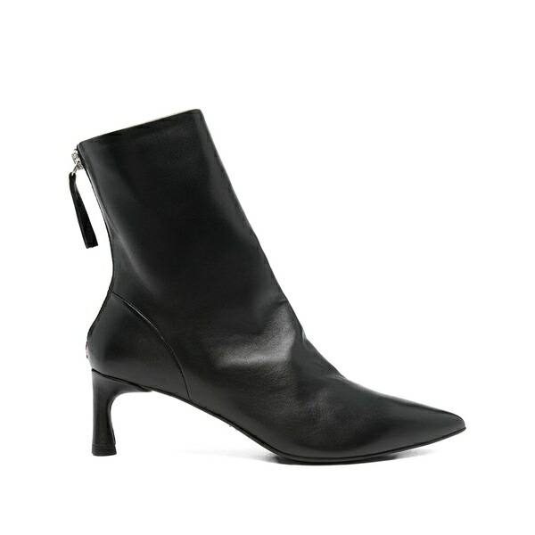 ハルマネラ レディース ブーツ シューズ Pointed-toe zip-detail boots Black｜asty