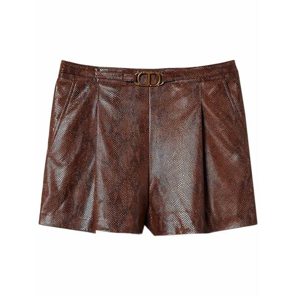 ツイン仕掛ける レディース 心地好いズボン下 ボトムス Lizard-skin shorts Brown