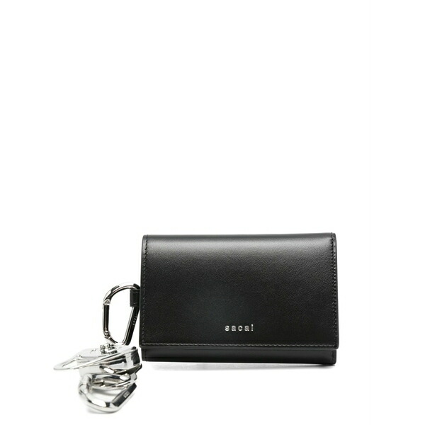 サカイ レディース 金入れ 付属物 Carabiner-detail trifold wallet Black