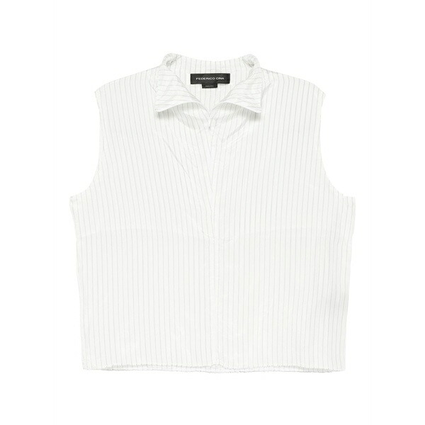 フェデリコ チーナ レディース シャツ トップス Pinstripe sleeveless blouse White｜asty