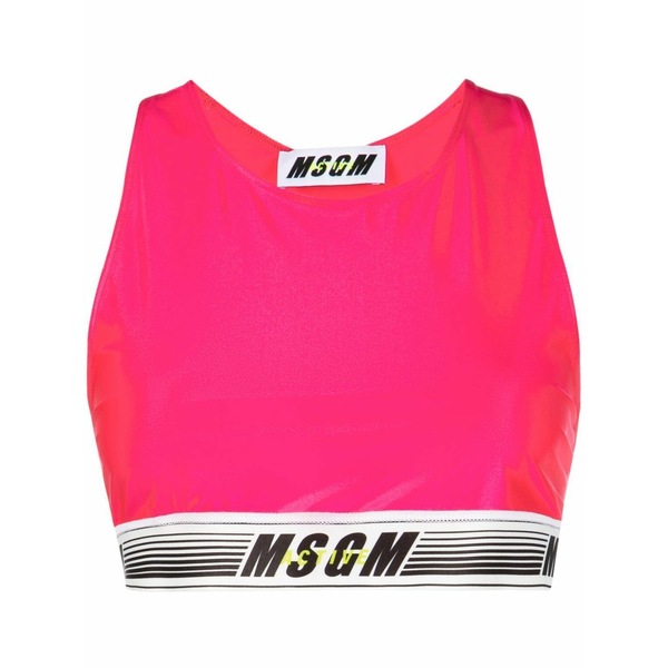 エムエスジイエム レディース カットソー トップス Logo-underband sports bra Pink｜asty