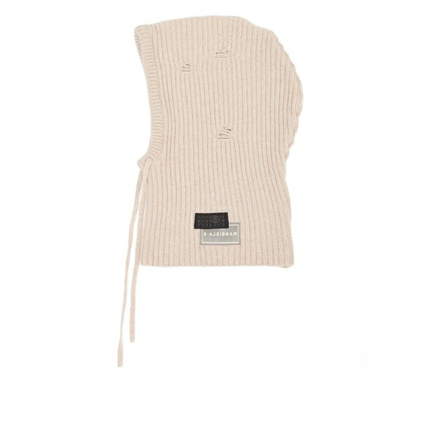 マルタンマルジェラ レディース 帽子 アクセサリー Ribbed-knit balaclava Neutrals|asty