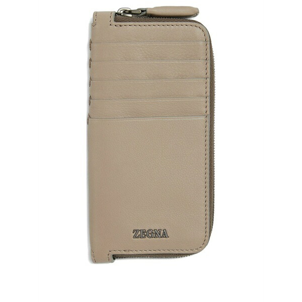 ゼニア メンズ 銭入れ 添え物 Zip-around wallet Neutrals