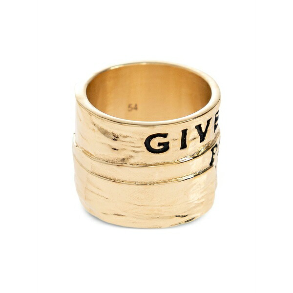 ジバンシー レディース リング アクセサリー Hammered logo ring Gold|asty