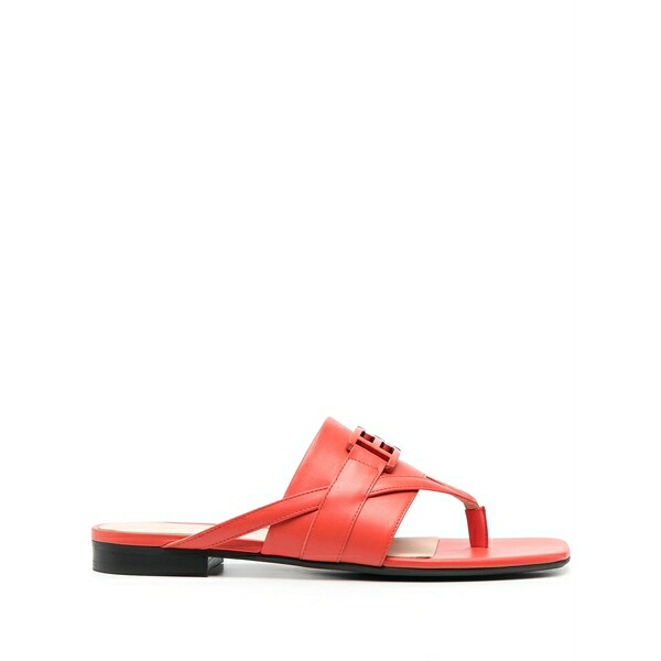 バリー レディース サンダル シューズ Logo-embellishment leather sandals Orange｜asty